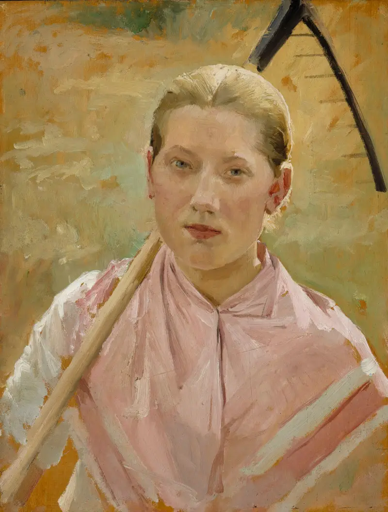 Girl with a Rake by Albert Edelfelt